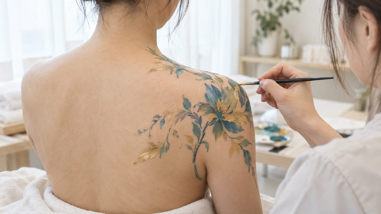 바디페인팅 수업 장면 (시안용 이미지)
