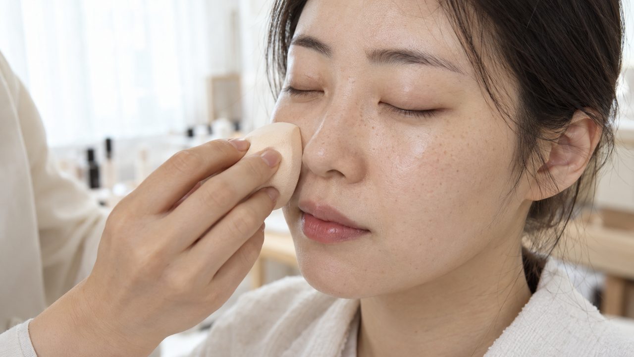 뷰티 메이크업 살롱 실무 수업 장면 (시안용 이미지)